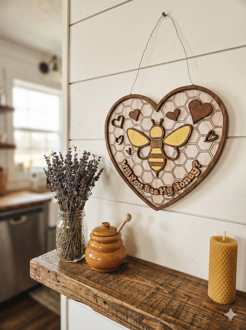 "Will You Bee My Honey?" Rustic 3D Wood Sign | Valentine’s Day & Home Decor