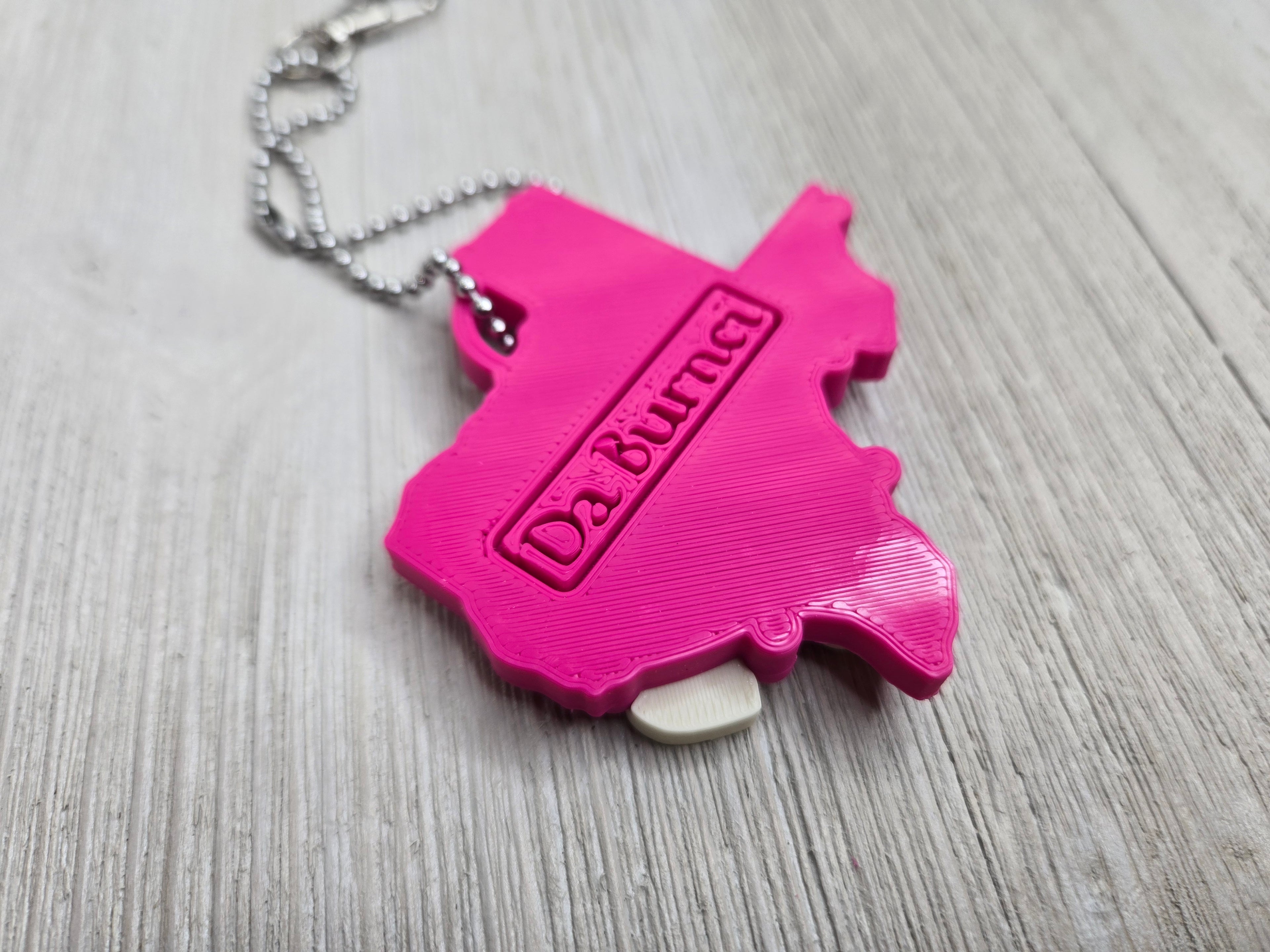 Texas Love Keychain Bag Charm Clip with Movable Hearts pink/white