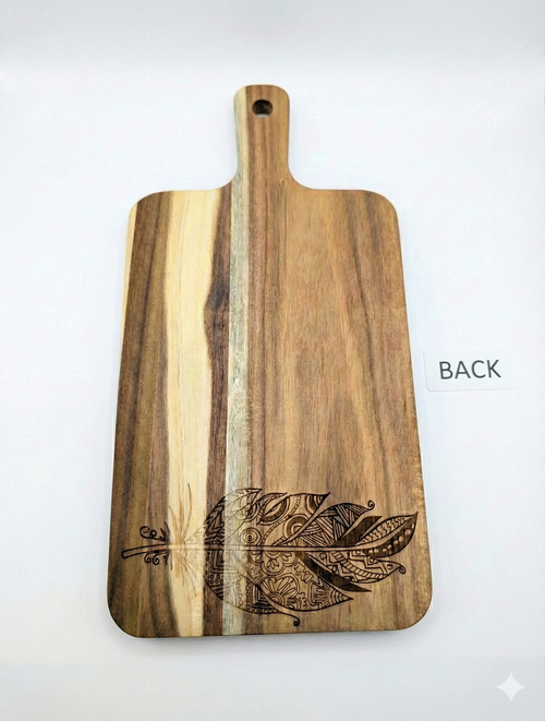 "OMG, She Has a Knife!" - Funny Engraved Wood Cutting Board & Charcuterie Server