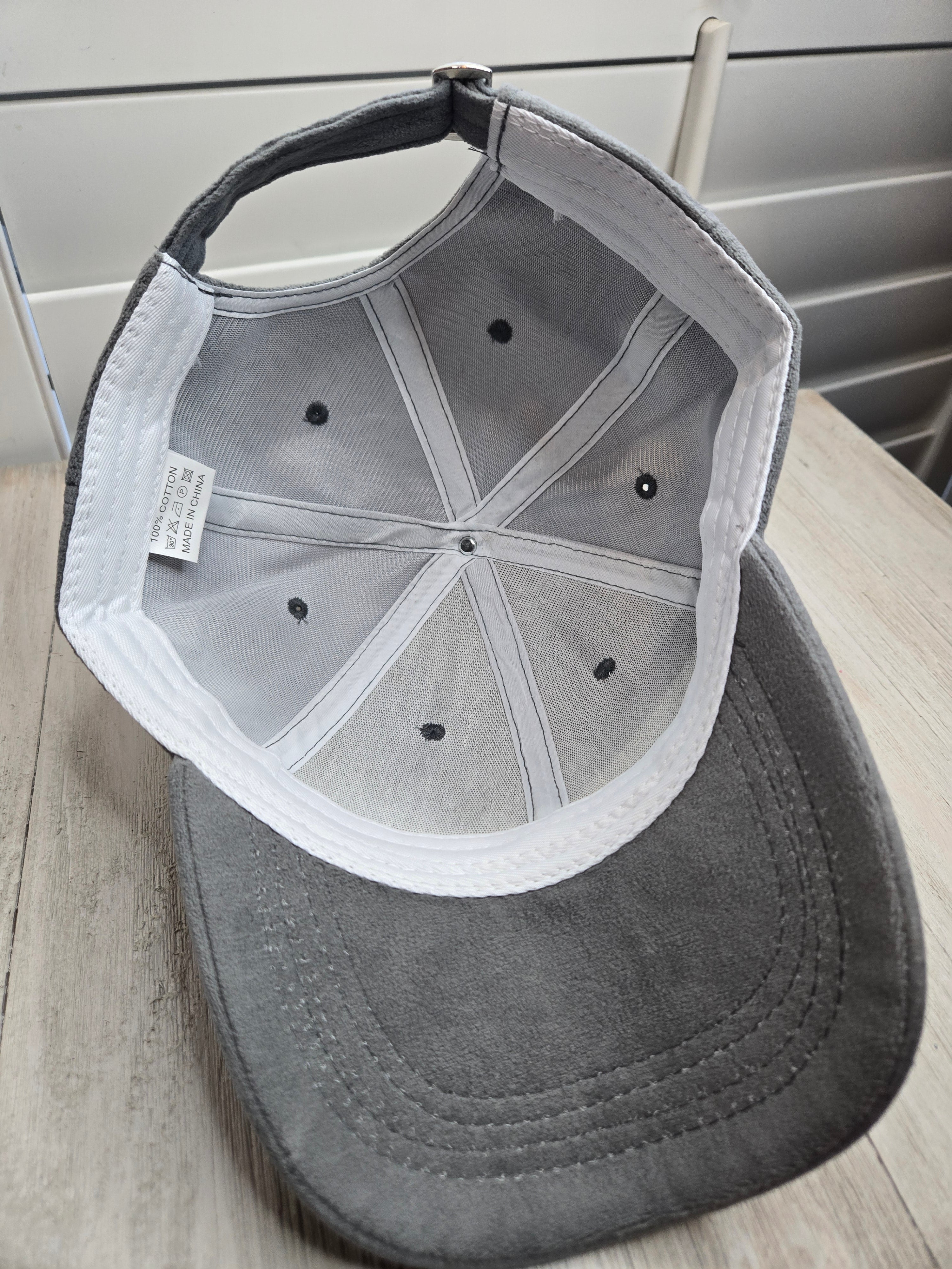 Texas Girl Engraved Suede Ball Cap Grey Sunflower