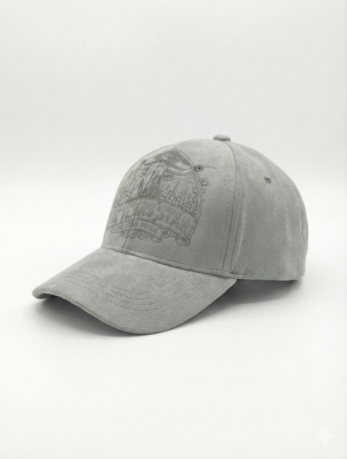 "The Texas Star" Laser Engraved Suede Cap | Longhorn, Alamo & Oil Field Tribute