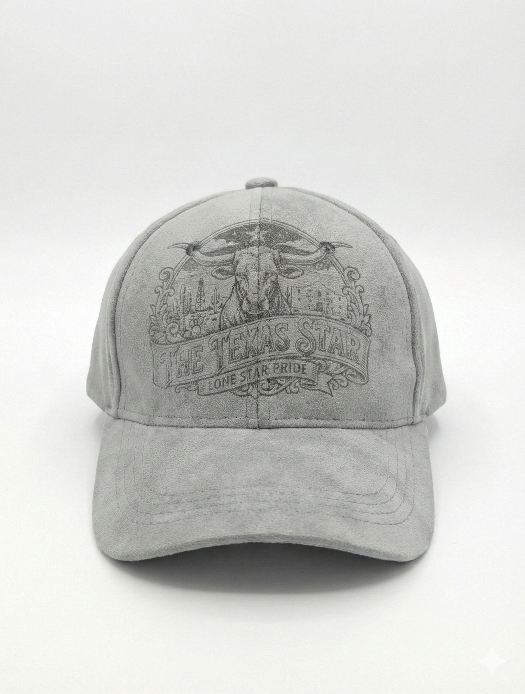 "The Texas Star" Laser Engraved Suede Cap | Longhorn, Alamo & Oil Field Tribute