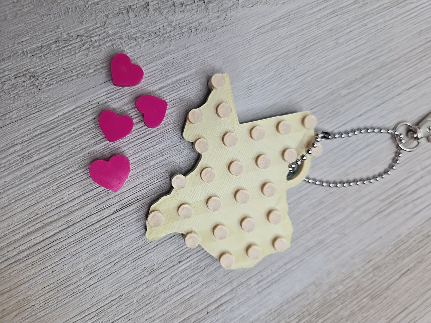 Texas Love Keychain Movable Hearts
